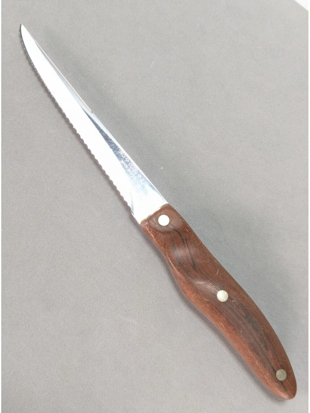 VTG Cutco No. 21 Slicing Knife Brown Swirl Handle 5